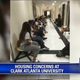 Students line up at Clark Atlanta University to receive housing